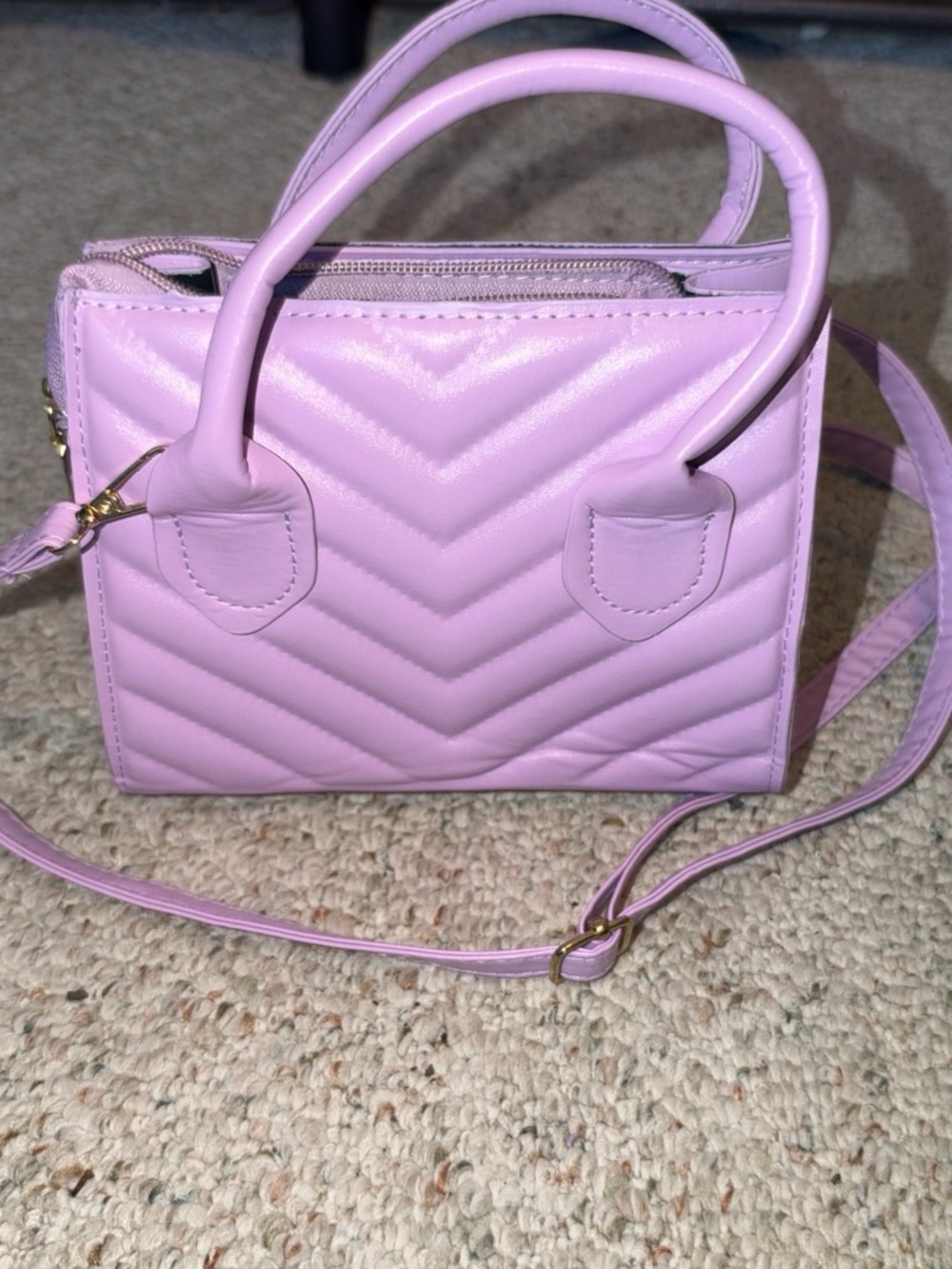 SHEIN Lavender Quilted Mini Satchel Crossbody